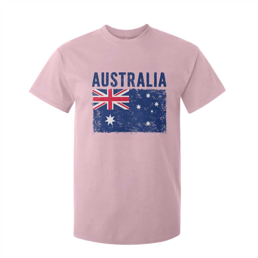 Vintage Australia Flag T Shirt For Kid Distressed Patriotic Country Pride Graphic