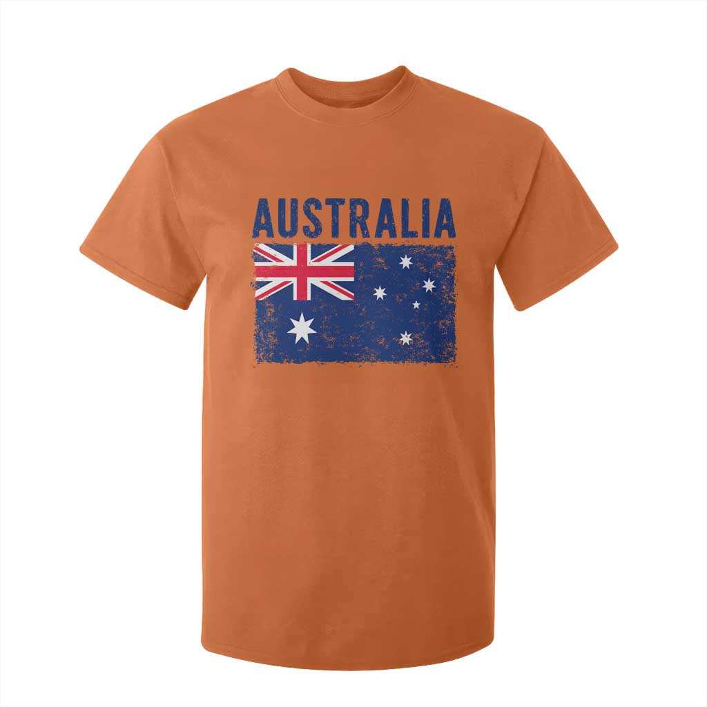 Vintage Australia Flag T Shirt For Kid Distressed Patriotic Country Pride Graphic