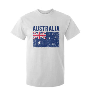 Vintage Australia Flag T Shirt For Kid Distressed Patriotic Country Pride Graphic