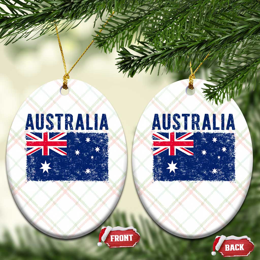 Vintage Australia Flag Ceramic Ornament Distressed Patriotic Country Pride Graphic