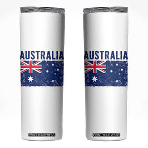 Vintage Australia Flag Skinny Tumbler Distressed Patriotic Country Pride Graphic