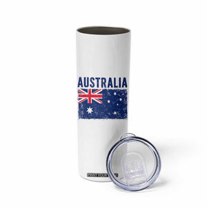 Vintage Australia Flag Skinny Tumbler Distressed Patriotic Country Pride Graphic