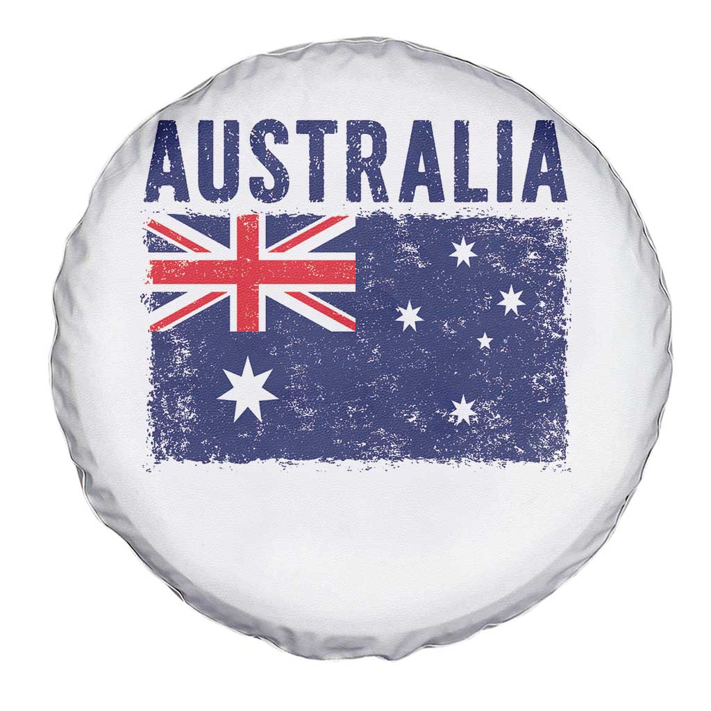 Vintage Australia Flag Spare Tire Cover Distressed Patriotic Country Pride Graphic