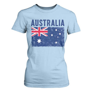 Vintage Australia Flag T Shirt For Women Distressed Patriotic Country Pride Graphic