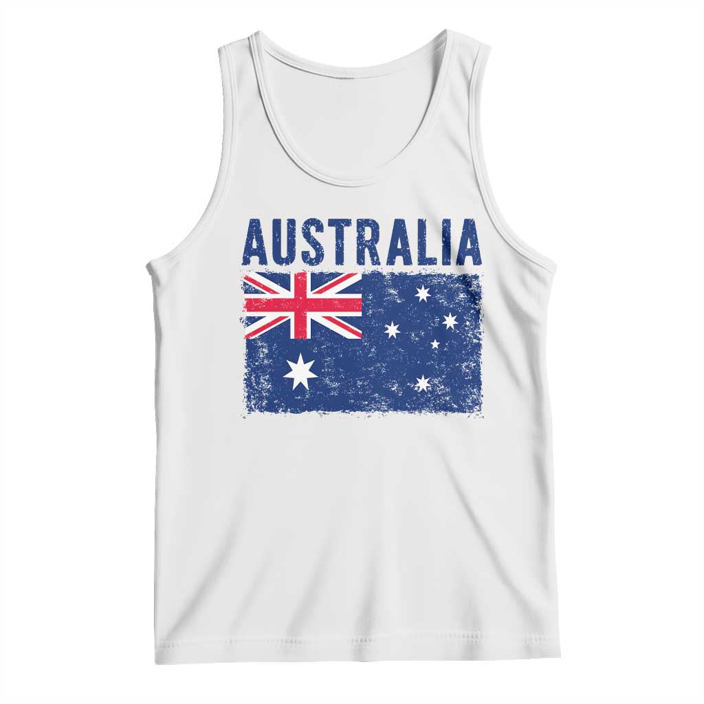 Vintage Australia Flag Tank Top Distressed Patriotic Country Pride Graphic TS10 White Print Your Wear