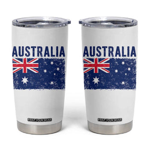 Vintage Australia Flag Tumbler Cup Distressed Patriotic Country Pride Graphic