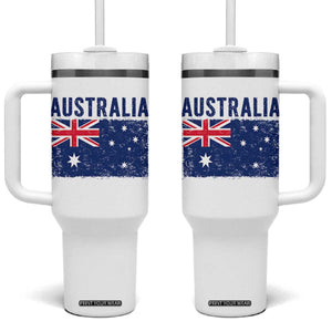 Vintage Australia Flag Tumbler With Handle Distressed Patriotic Country Pride Graphic