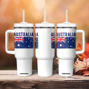 Vintage Australia Flag Tumbler With Handle Distressed Patriotic Country Pride Graphic