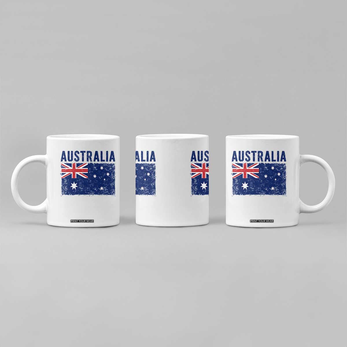 Vintage Australia Flag Coffee Mug Distressed Patriotic Country Pride Graphic
