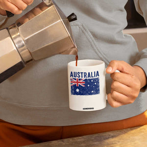 Vintage Australia Flag Coffee Mug Distressed Patriotic Country Pride Graphic