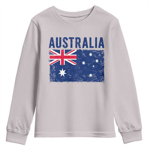 Vintage Australia Flag Youth Sweatshirt Distressed Patriotic Country Pride Graphic