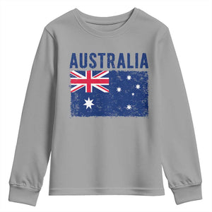Vintage Australia Flag Youth Sweatshirt Distressed Patriotic Country Pride Graphic