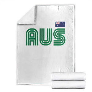 Retro Australia Throw Blanket AUS Green Australian Flag Country Pride Graphic