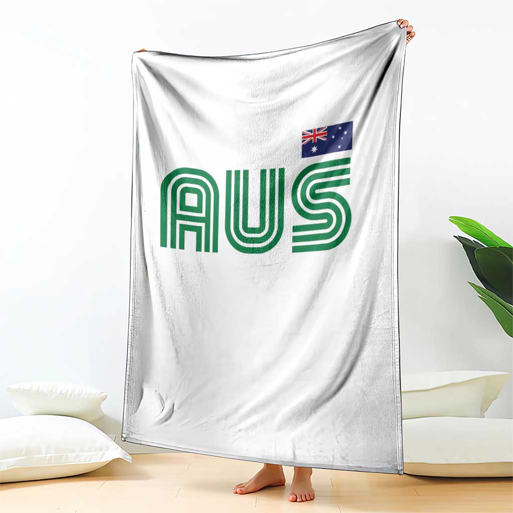 Retro Australia Throw Blanket AUS Green Australian Flag Country Pride Graphic