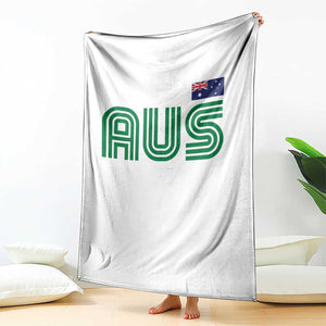 Retro Australia Throw Blanket AUS Green Australian Flag Country Pride Graphic