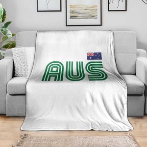 Retro Australia Throw Blanket AUS Green Australian Flag Country Pride Graphic