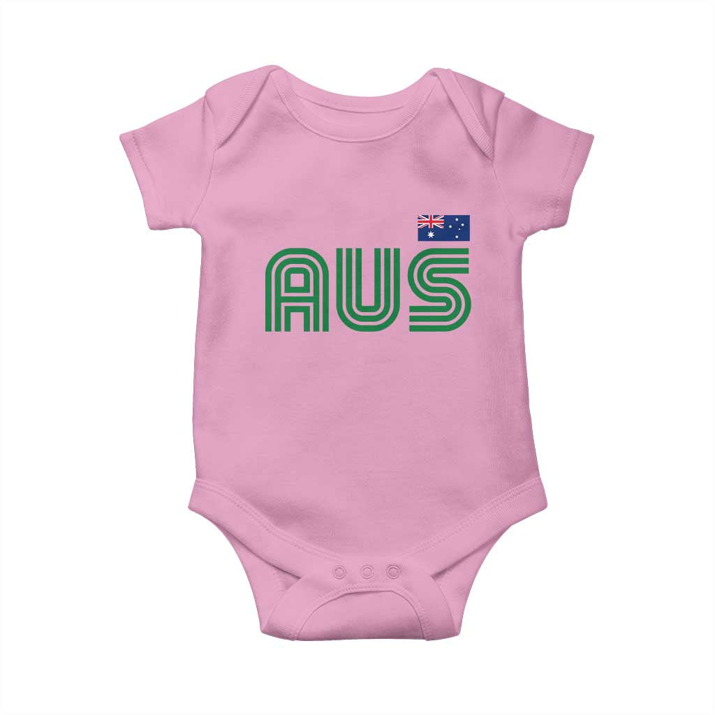 Retro Australia Baby Onesie AUS Green Australian Flag Country Pride Graphic