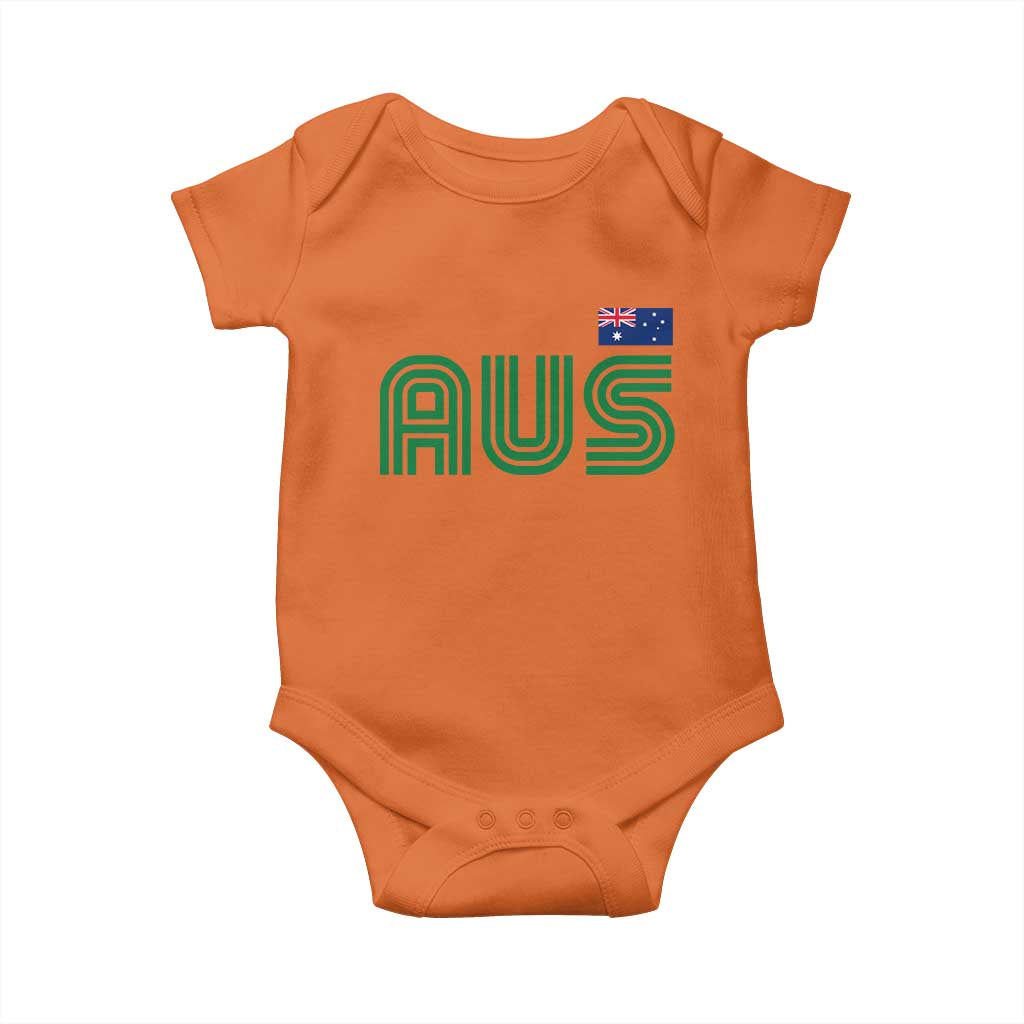 Retro Australia Baby Onesie AUS Green Australian Flag Country Pride Graphic