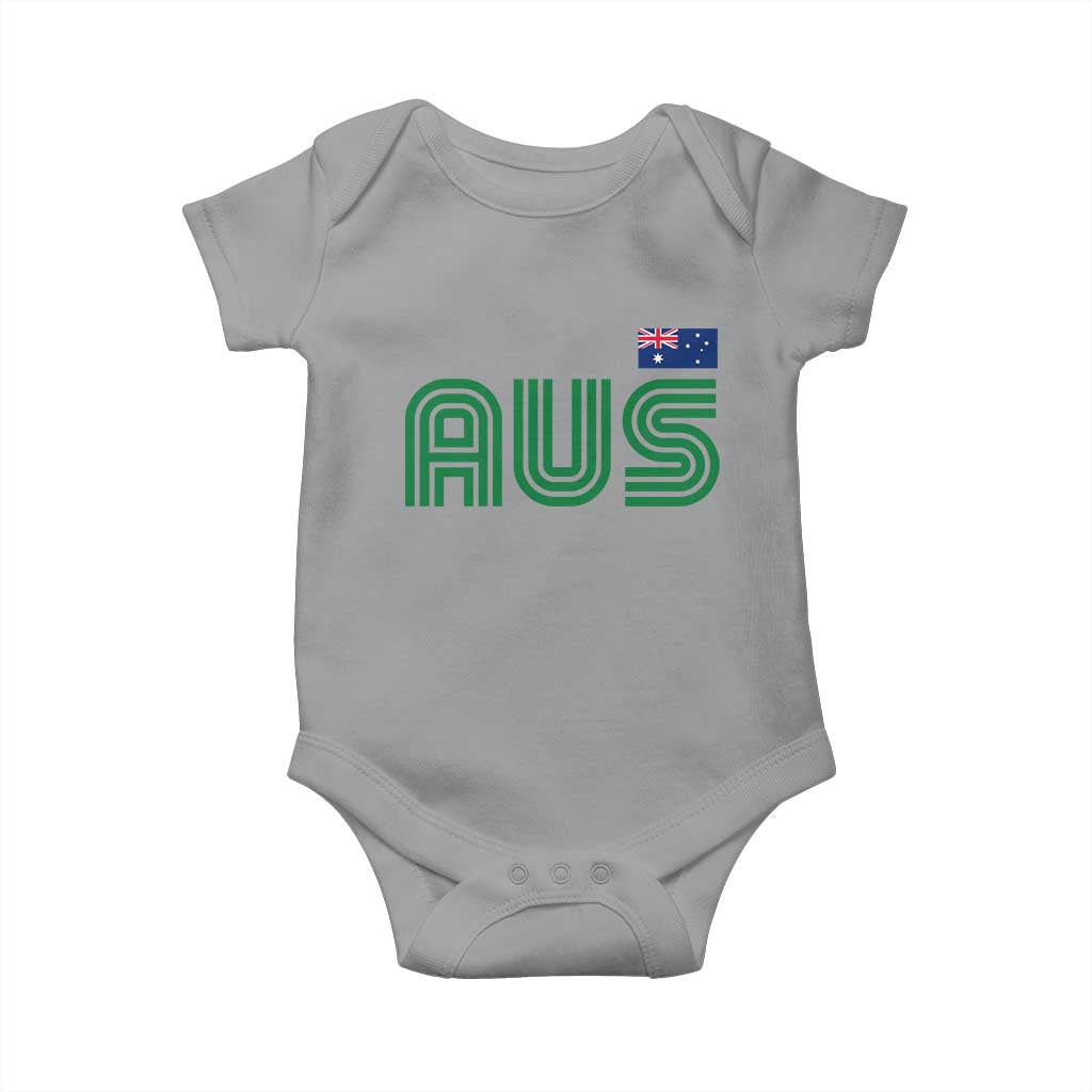 Retro Australia Baby Onesie AUS Green Australian Flag Country Pride Graphic