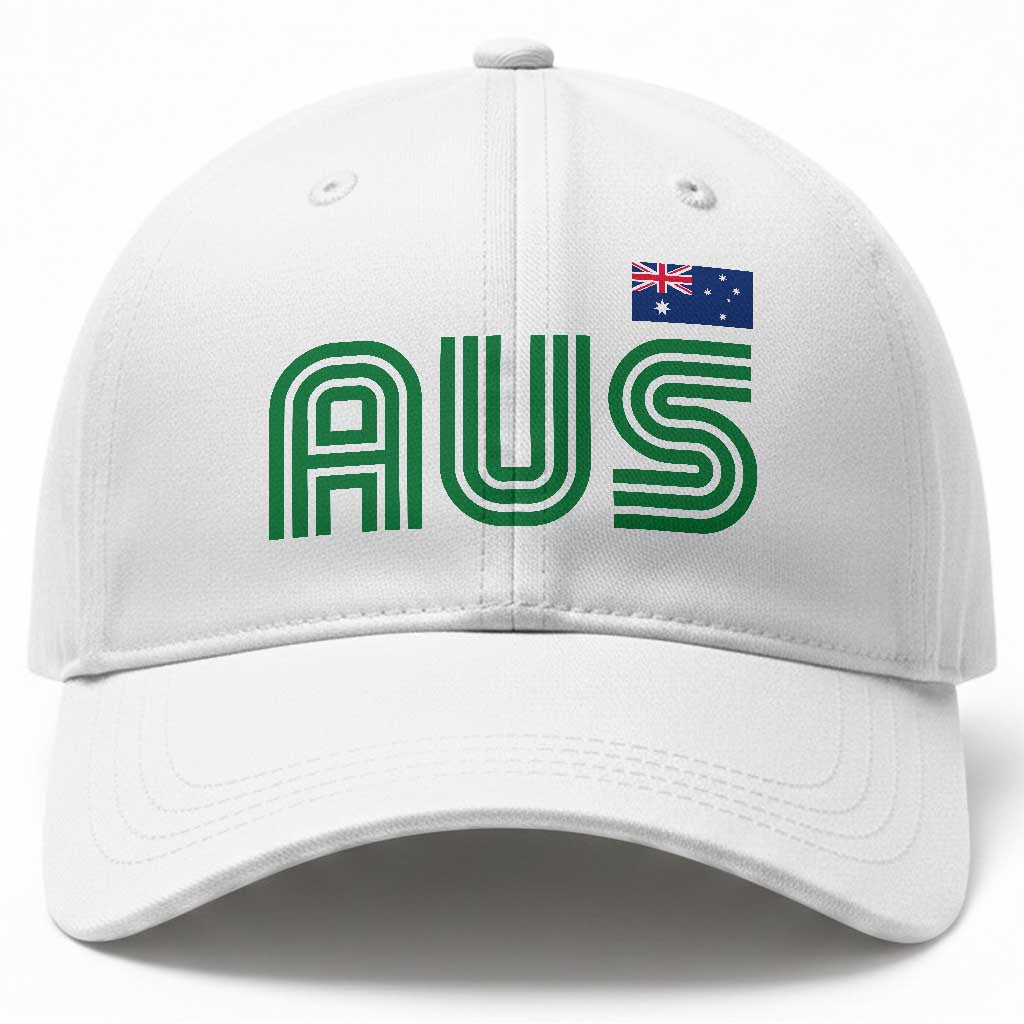 Retro Australia Baseball Cap AUS Green Australian Flag Country Pride Graphic