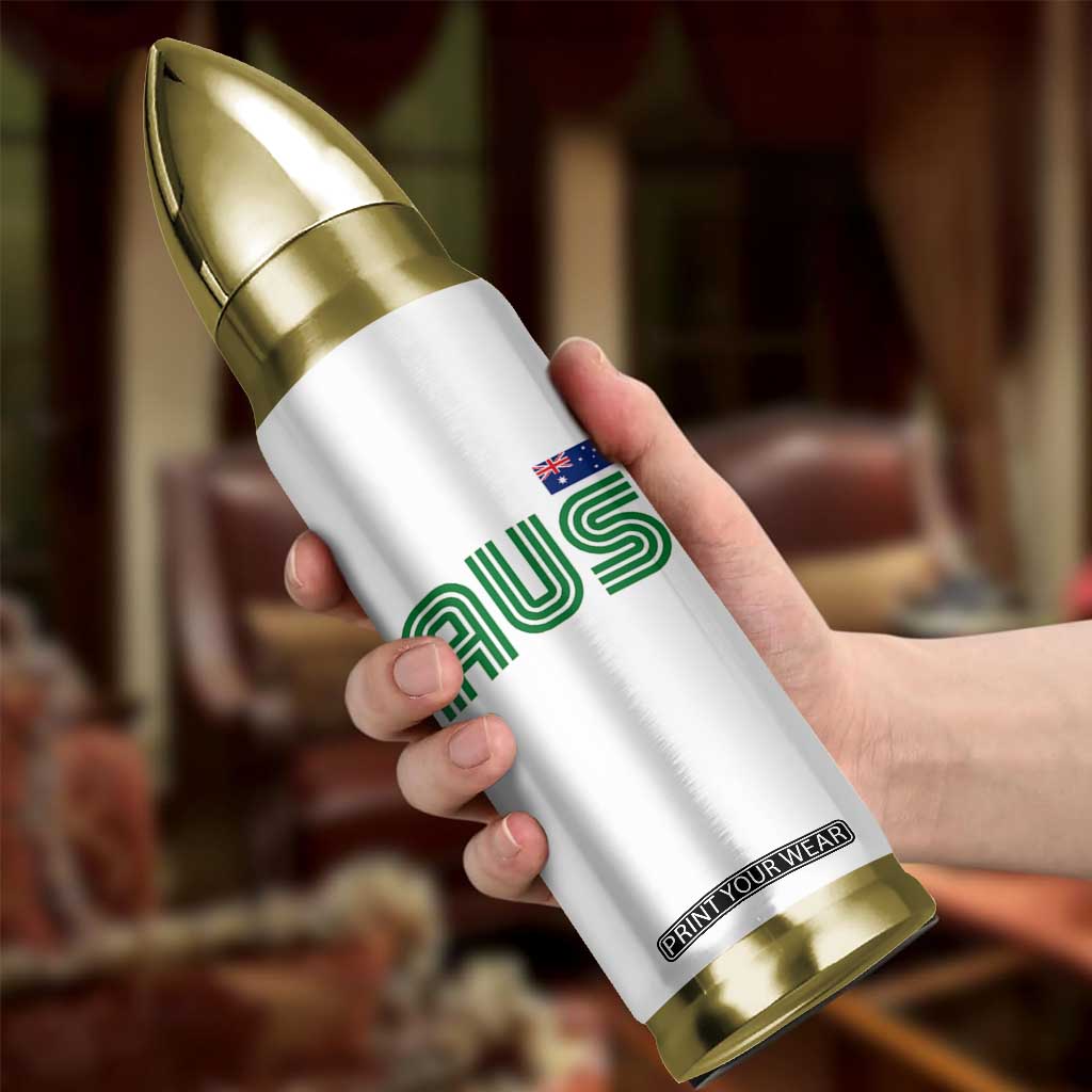 Retro Australia Bullet Tumbler AUS Green Australian Flag Country Pride Graphic