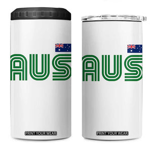 Retro Australia 4 in 1 Can Cooler Tumbler AUS Green Australian Flag Country Pride Graphic