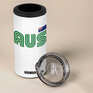 Retro Australia 4 in 1 Can Cooler Tumbler AUS Green Australian Flag Country Pride Graphic