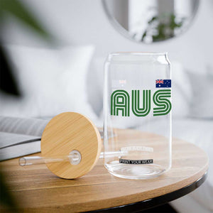 Retro Australia Glass Can AUS Green Australian Flag Country Pride Graphic
