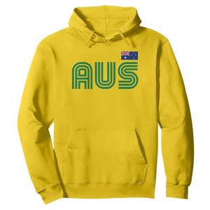 Retro Australia Hoodie AUS Green Australian Flag Country Pride Graphic