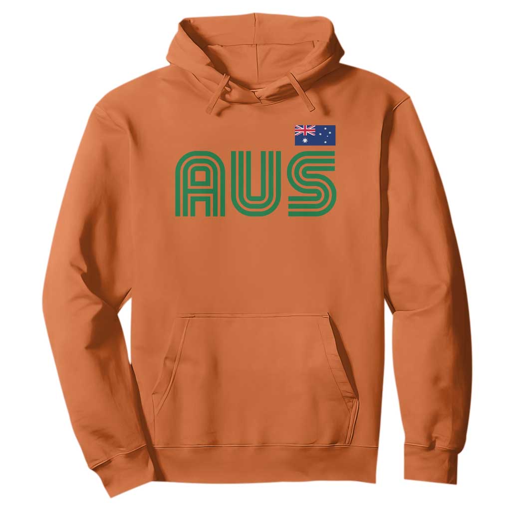 Retro Australia Hoodie AUS Green Australian Flag Country Pride Graphic