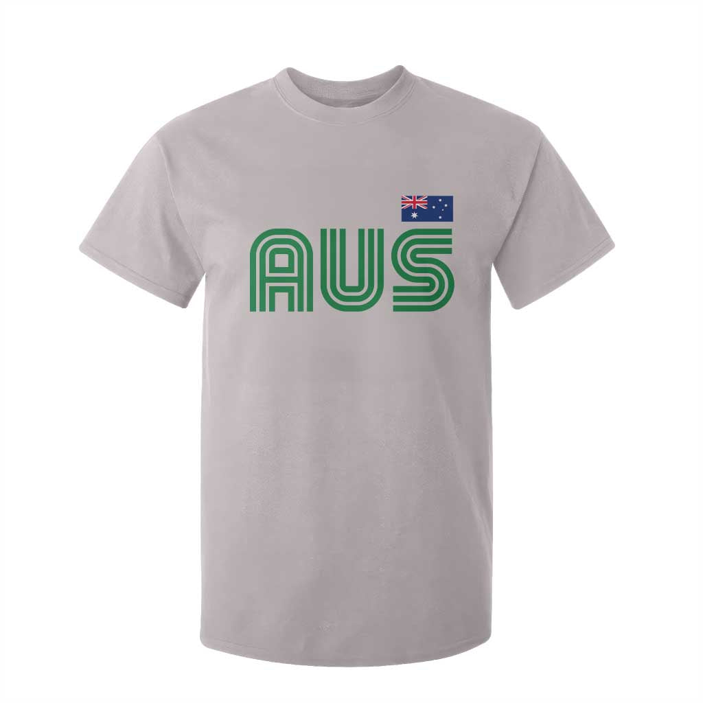 Retro Australia T Shirt For Kid AUS Green Australian Flag Country Pride Graphic