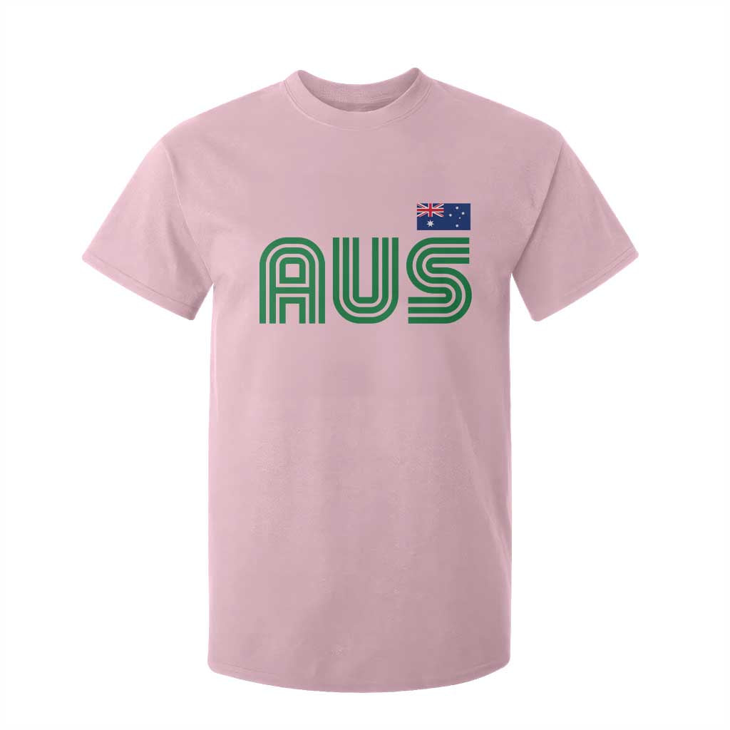 Retro Australia T Shirt For Kid AUS Green Australian Flag Country Pride Graphic