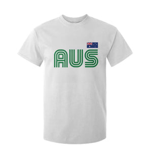 Retro Australia T Shirt For Kid AUS Green Australian Flag Country Pride Graphic