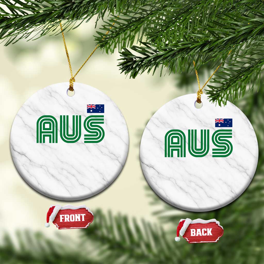 Retro Australia Ceramic Ornament AUS Green Australian Flag Country Pride Graphic