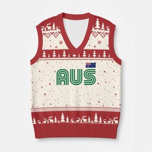 Retro Australia V-Neck Knit Sweater Vest AUS Green Australian Flag Country Pride Graphic