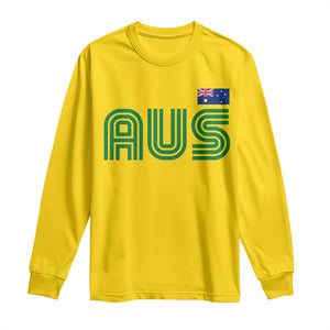 Retro Australia Long Sleeve Shirt AUS Green Australian Flag Country Pride Graphic
