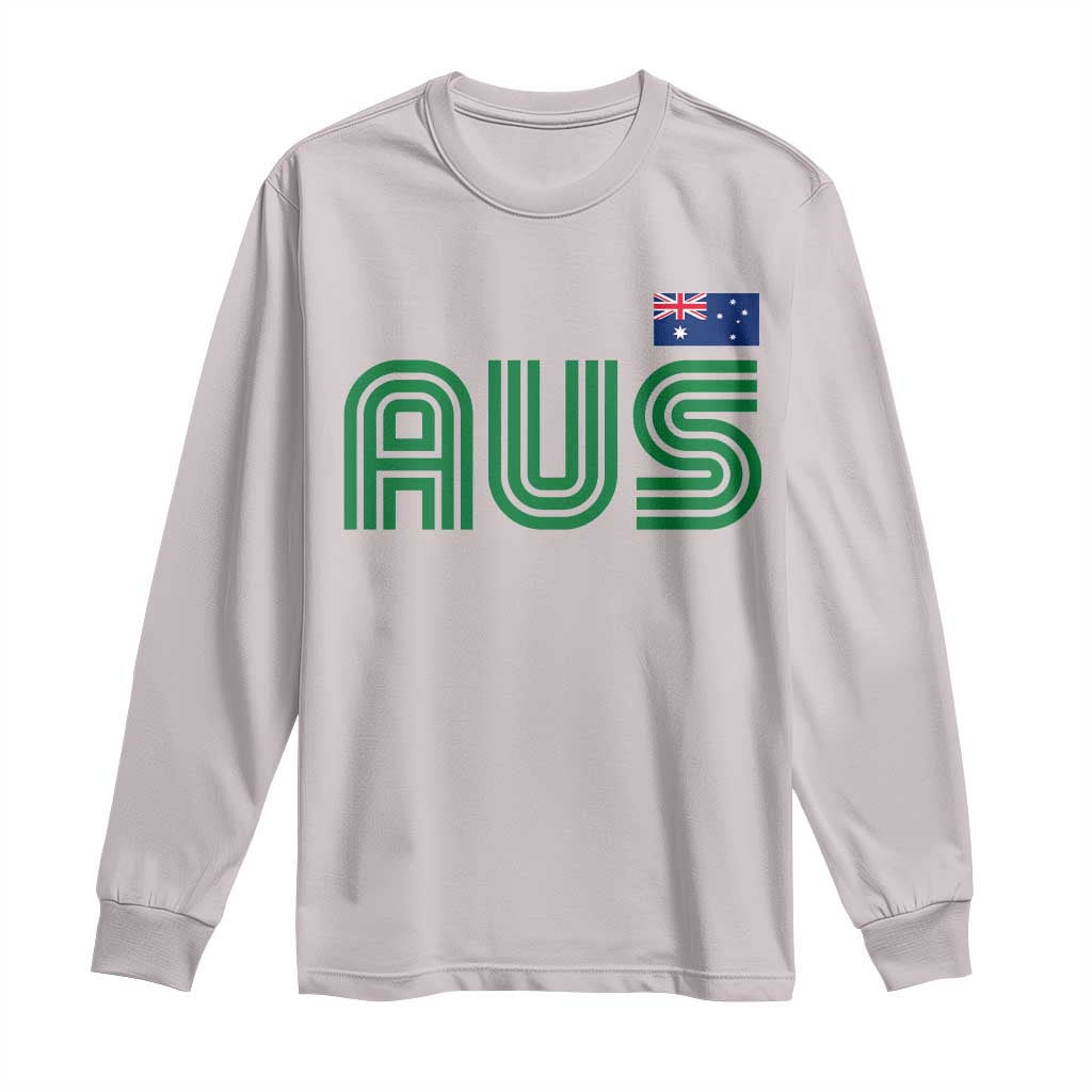 Retro Australia Long Sleeve Shirt AUS Green Australian Flag Country Pride Graphic