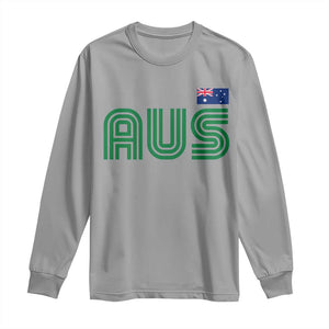 Retro Australia Long Sleeve Shirt AUS Green Australian Flag Country Pride Graphic