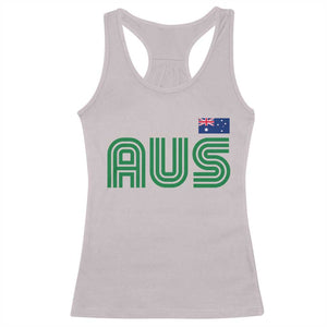 Retro Australia Racerback Tank Top AUS Green Australian Flag Country Pride Graphic