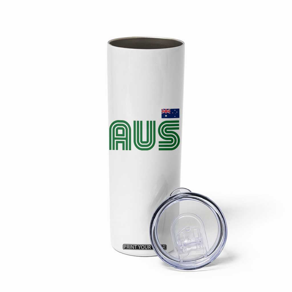 Retro Australia Skinny Tumbler AUS Green Australian Flag Country Pride Graphic