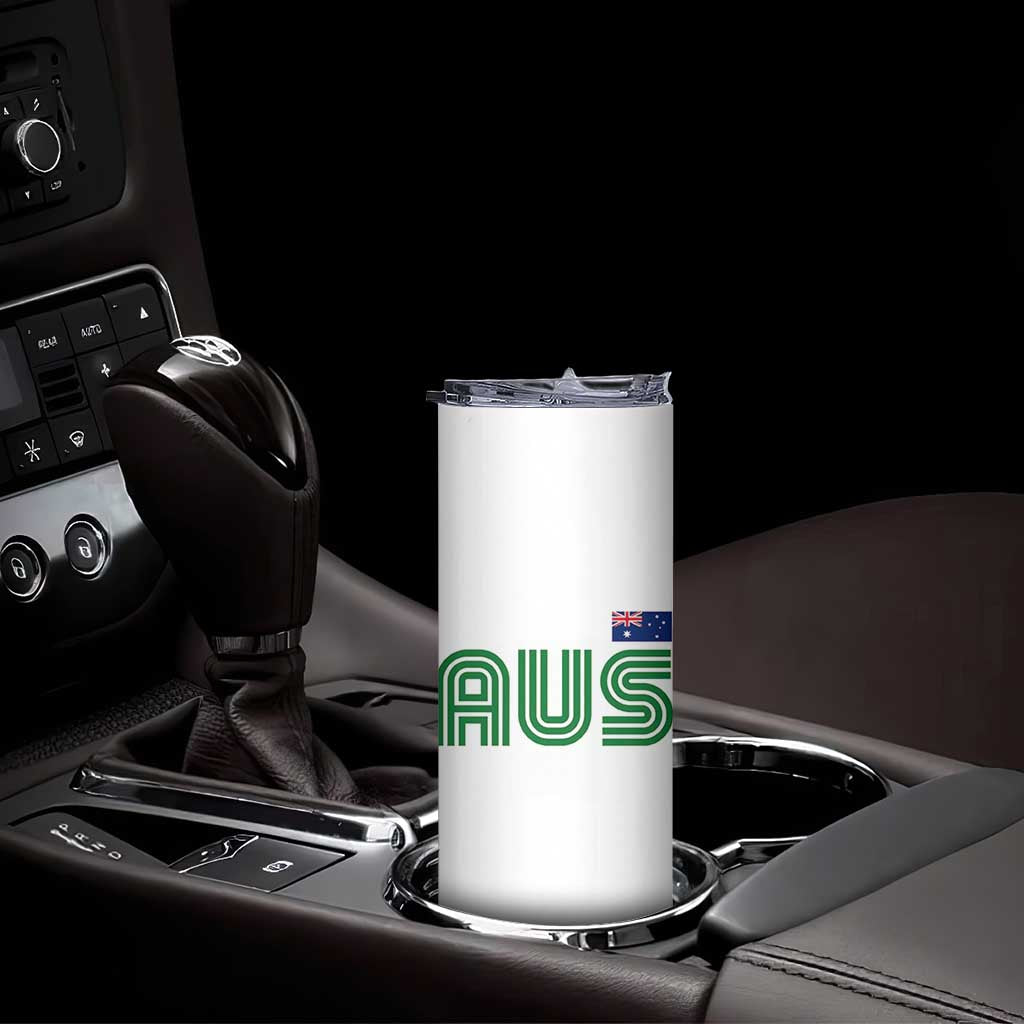Retro Australia Skinny Tumbler AUS Green Australian Flag Country Pride Graphic