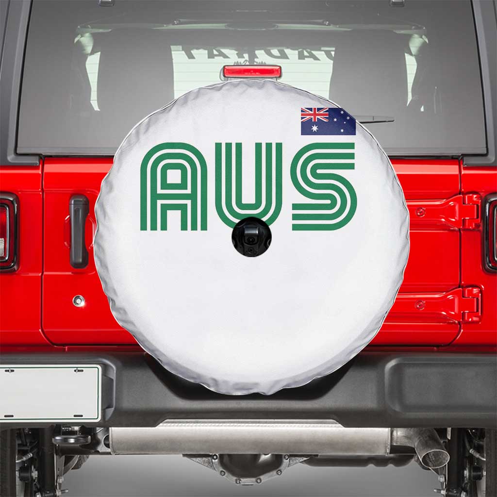 Retro Australia Spare Tire Cover AUS Green Australian Flag Country Pride Graphic