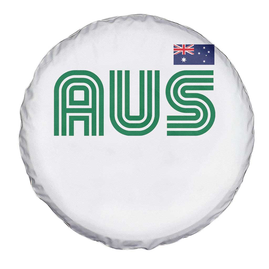 Retro Australia Spare Tire Cover AUS Green Australian Flag Country Pride Graphic