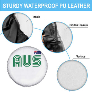 Retro Australia Spare Tire Cover AUS Green Australian Flag Country Pride Graphic