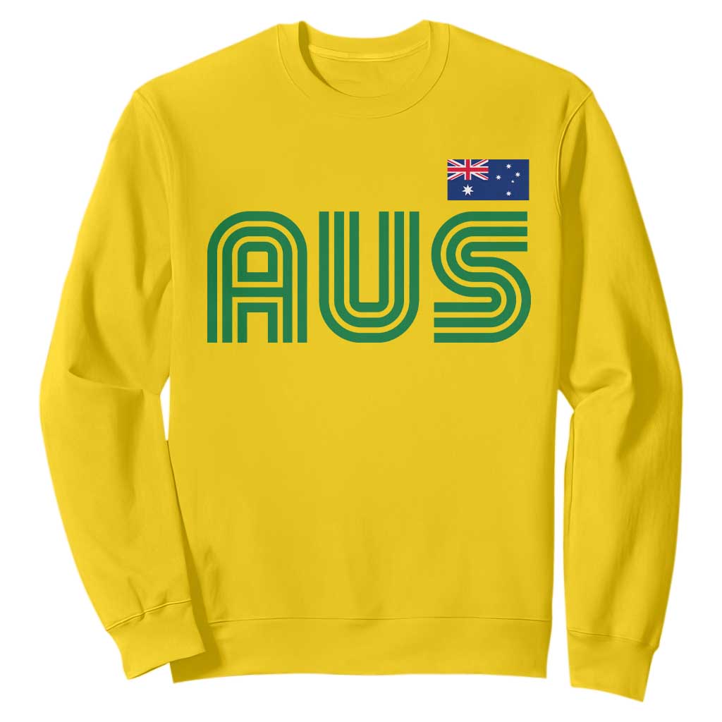 Retro Australia Sweatshirt AUS Green Australian Flag Country Pride Graphic