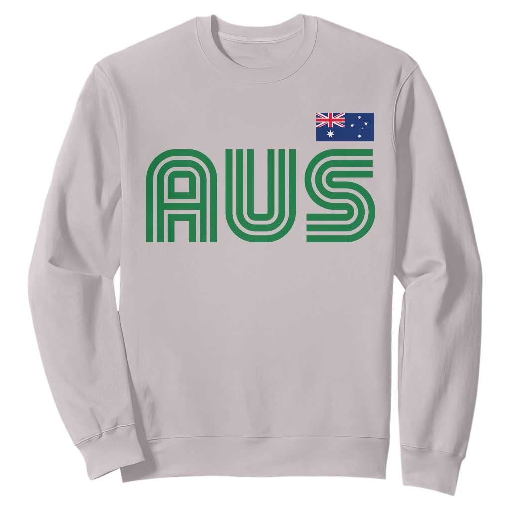 Retro Australia Sweatshirt AUS Green Australian Flag Country Pride Graphic