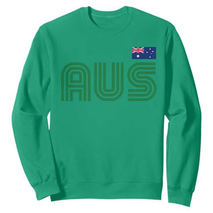 Retro Australia Sweatshirt AUS Green Australian Flag Country Pride Graphic
