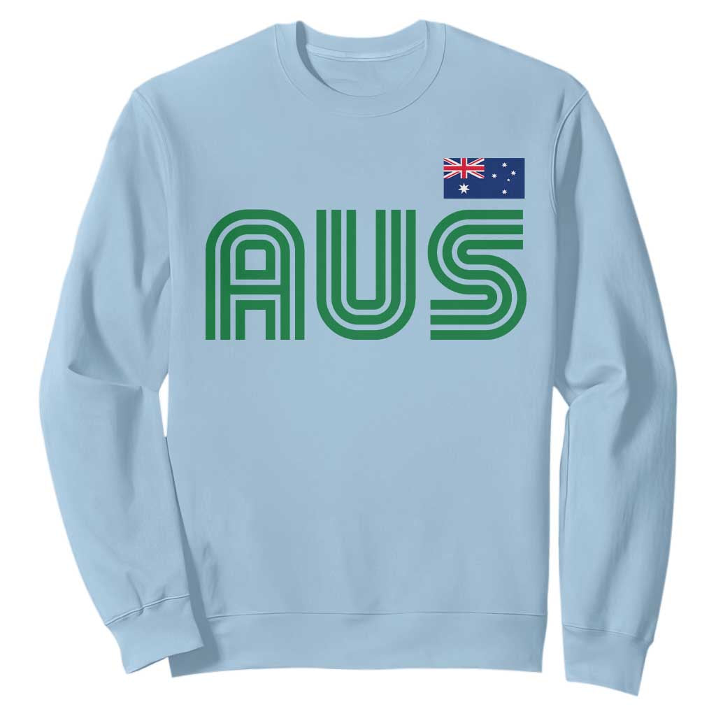 Retro Australia Sweatshirt AUS Green Australian Flag Country Pride Graphic