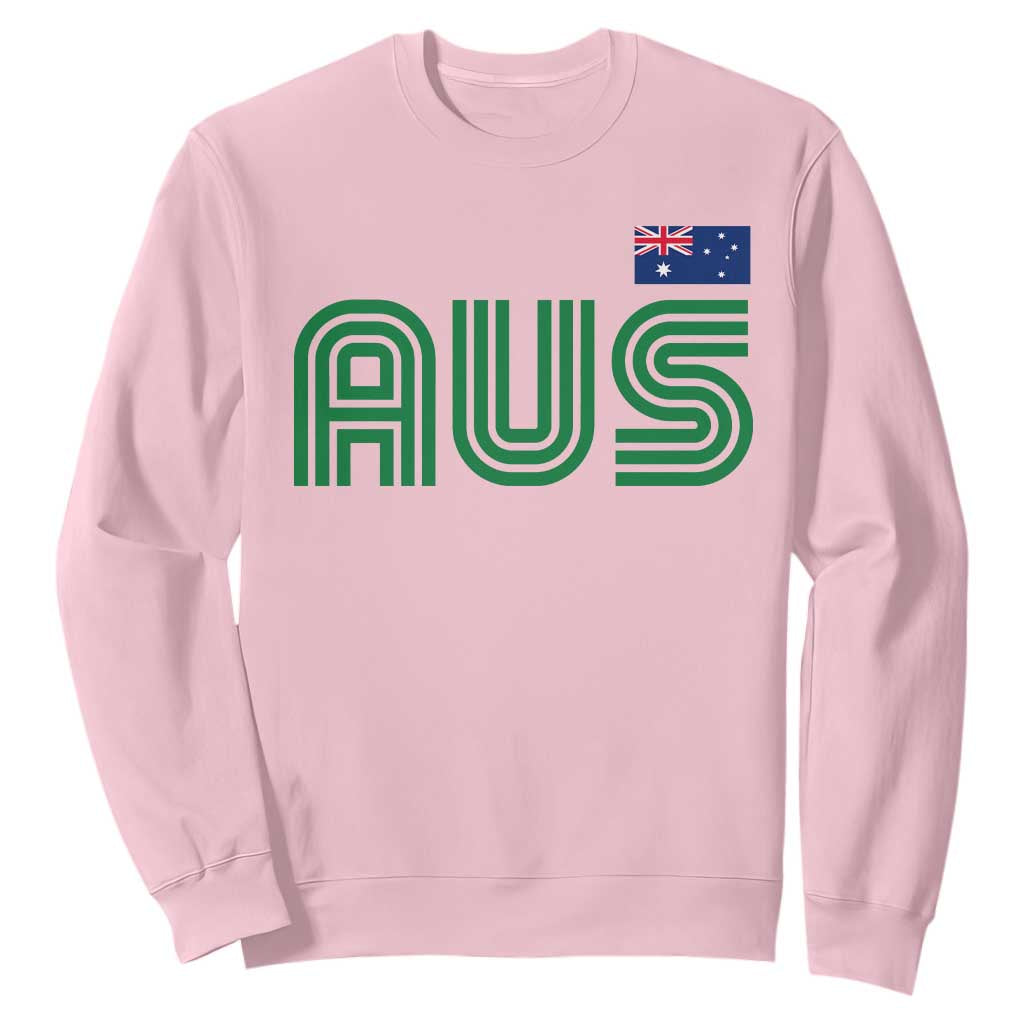 Retro Australia Sweatshirt AUS Green Australian Flag Country Pride Graphic