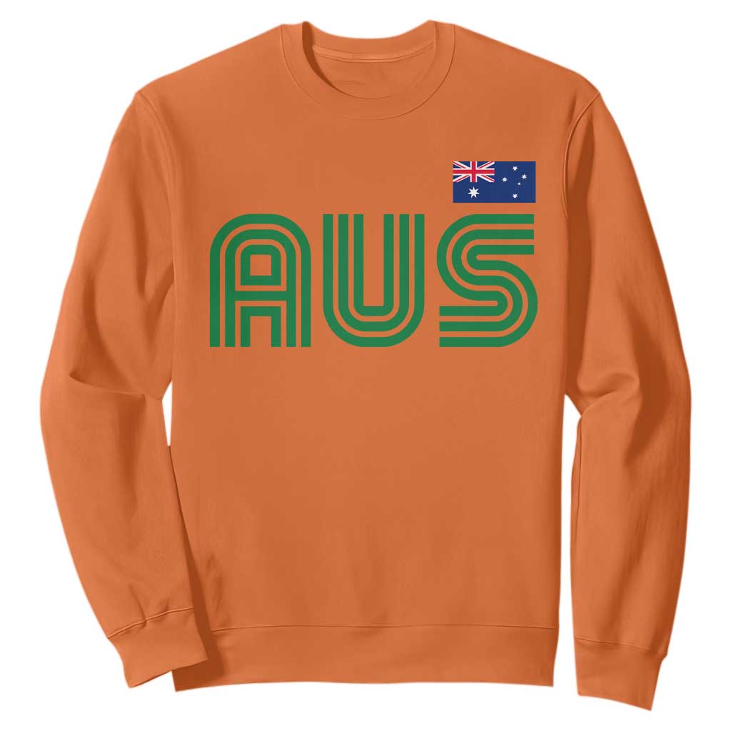 Retro Australia Sweatshirt AUS Green Australian Flag Country Pride Graphic